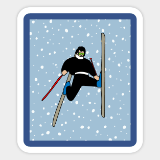 Skier Snow Mountains Extreme Sport Sticker